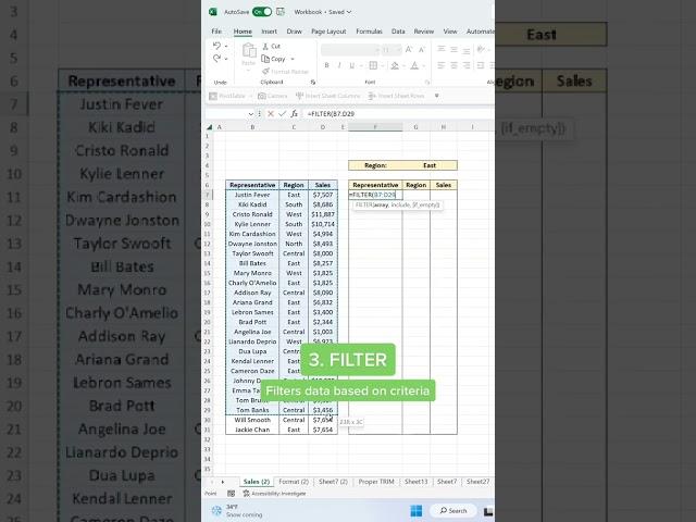 3 array functions you need to know. #shorts #excel