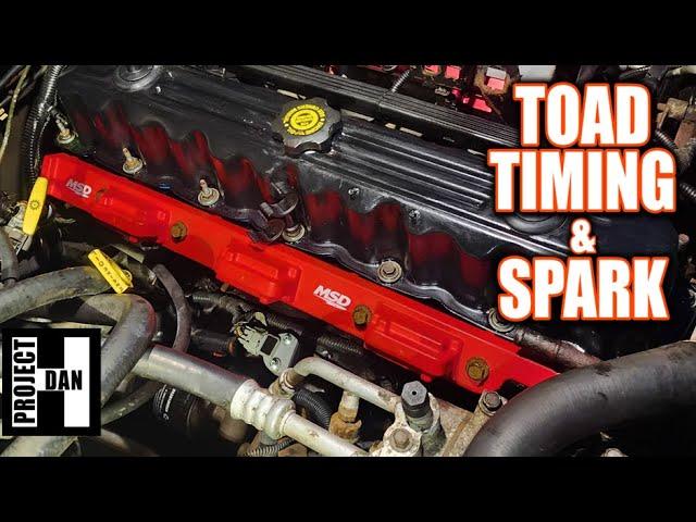 TOAD CHEROKEE XJ GETS MSD IGNITION COIL, SPARK PLUGS, CAMSHAFT SYNCHRONIZER & SENSOR, TIMING RESET!