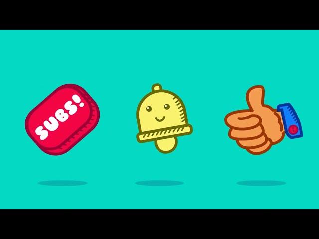 Free Kawaii Doodle Style Animated Footage of Youtube CTA Buttons