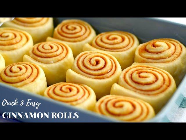 Quick and Easy Homemade Cinnamon Rolls Recipe / Soft and fluffy Cinnamon rolls in 4 simple steps