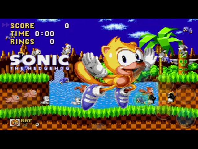 Ray in Sonic 1 [Sonic  Hack V1.1] All Bosses (No Damage) for (Sega Genesis)