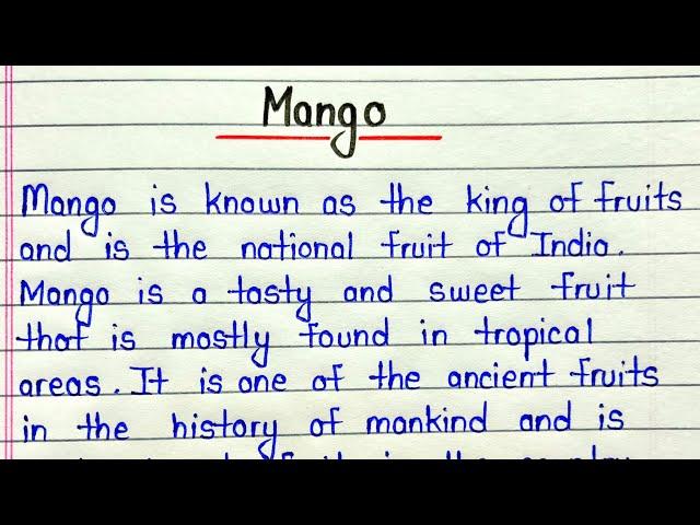 Mango essay in english for students || About mango fruit in english