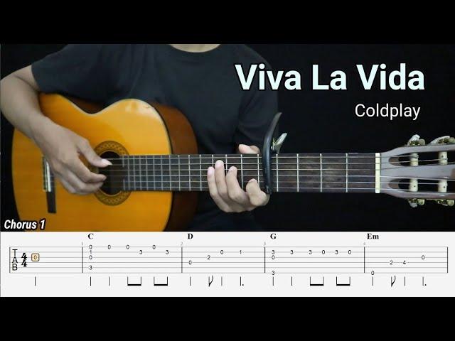 Viva La Vida – Coldplay - Fingerstyle Guitar Tutorial + TAB & Lyrics