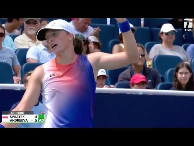 ŚWIĄTEK COMPLAINS TO UMPIRE ABOUT THIS VS ANDREEVA | CINCINNATI OPEN AUGUST 17, 2024