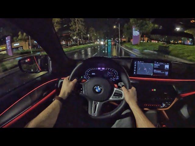 2023 BMW M5 Competition POV Night Drive (3D Audio)(ASMR)