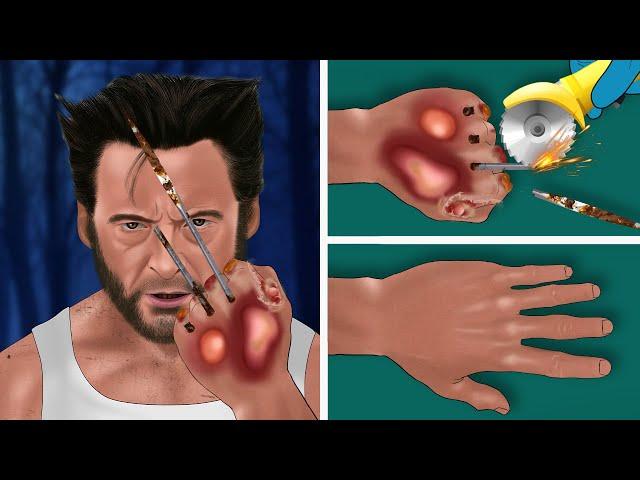 ASMR Animation Nail care & treatment for wolverine | WOW Brain Deep Cleaning