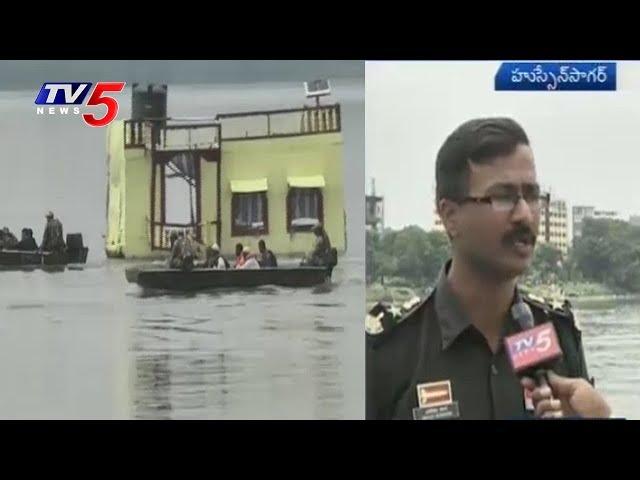 సాగర్ లో వెలసిన భారీ సెట్టింగులు | Army, NDRF Mock Drill at Tank Bund | TV5 News