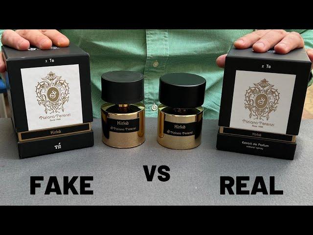 Fake vs Real Tiziana Terenzi Gold Kirke Unisex Perfume