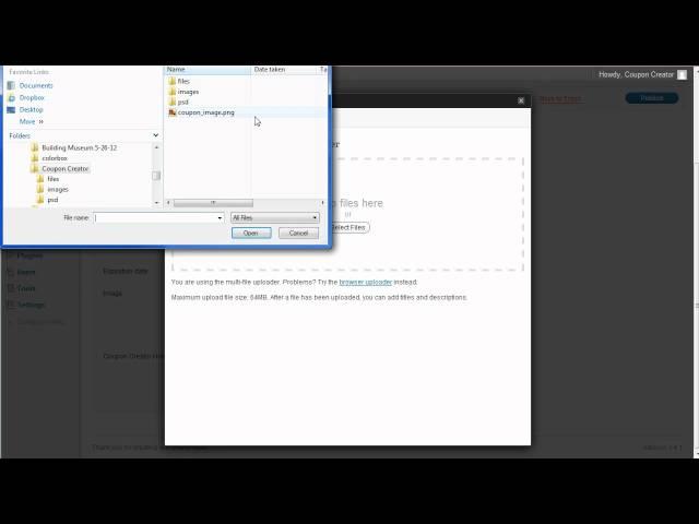 How use an image as a coupon using WordPress Coupon Creator