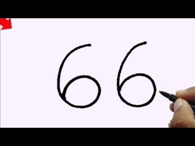 Beautiful Bird Drawing || How to draw Parrot From Number 66 || Parrot Drawing Easy || Number Drawing