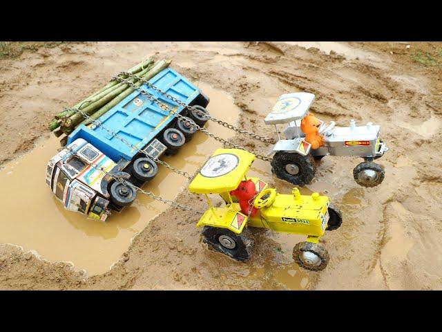 Tipper Truck Accident Pulling Out HMT Tractor And Eicher Tractor ? Hyva Truck Accident River | CSToy