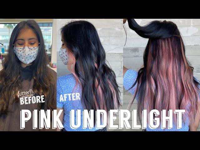 Hair Transformations with Lauryn: Rosegold Pink Underlights on Virgin Hair Ep. 72