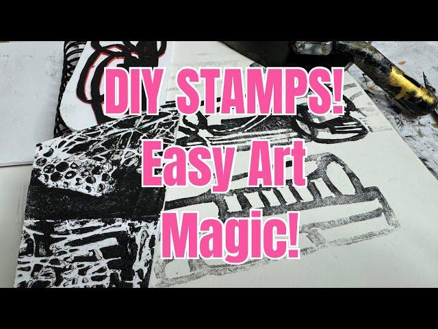 DIY Stamps & Collagrqphs! Easy Art Magic! #diycrafts #collagepaper