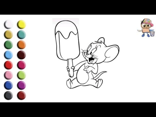 Раскраска для детей TOM AND JERRY. ТОМ И ДЖЕРРИ. Мультик-раскраска. Учим цвета.