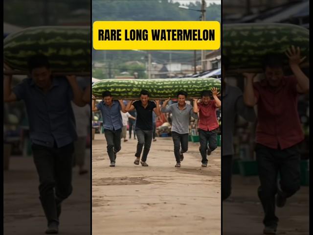 Farmer Carrying Rare Long Watermelon to Sell at the Market!