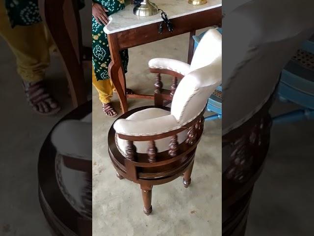 teak wood rolling chair available