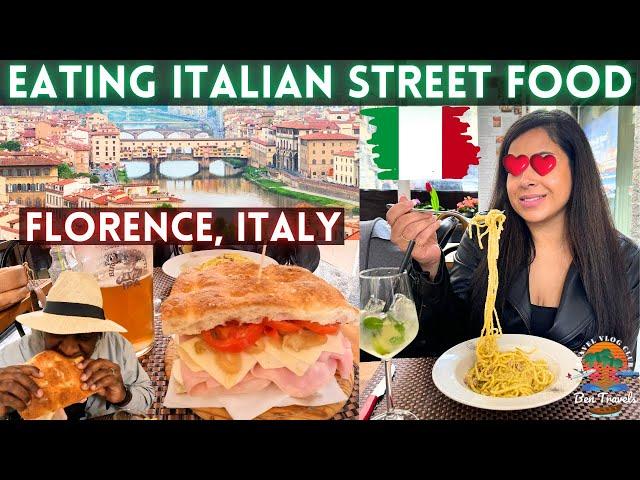 Eating Italian Street Food in Florence Italy | Most Popular Sandwich in The World Schiacciata 