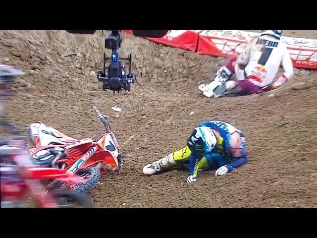 Cooper Webb & Chase sexton Big CRASH @ Detroit supercross 2022