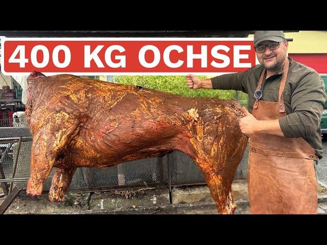 400 KG OCHSEN AM SPIEß GRILLEN --- Klaus grillt