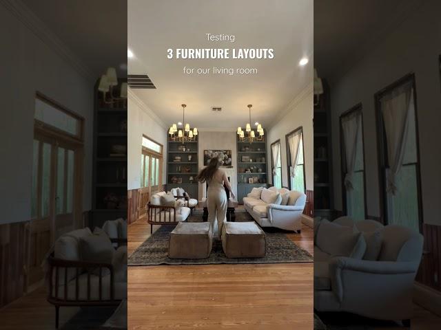 Testing 3 FURNITURE LAYOUTS for our living room ️ #livingroommakeover