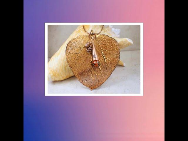 Real Copper Aspen Leaf Pendant