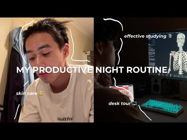 MY PRODUCTIVE NIGHT ROUTINE + DESK TOUR // PETER LE