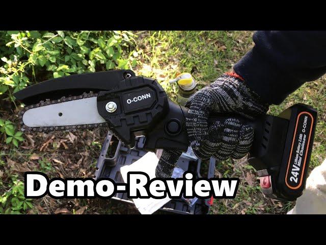 O-CONN   Mini Cordless Chainsaw  w/ Two 24V Lithium Batteries & Charger Demo/Review