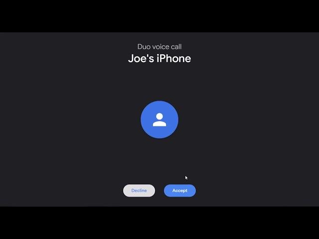 Google Duo Incoming Voice Call On Desktop