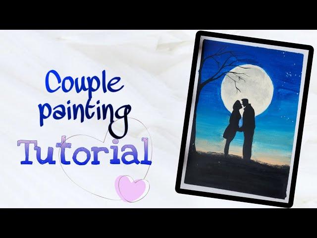 Easy couple painting| Beginners level|Gouache painting #gouachepainting #youtubepainting