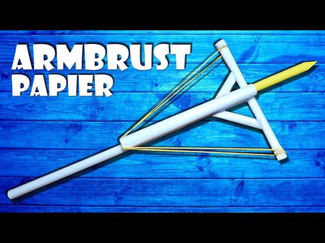 Armbrust mit Pfeil selber bauen Spielzeug aus Papier - paper crossbow gun craft DIY [4K]