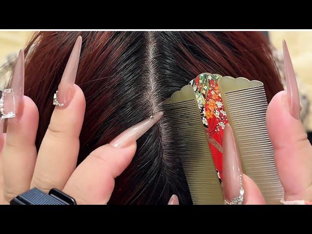 ASMR Satisfying Scalp Experience: Hands and Comb Dandruff Removal