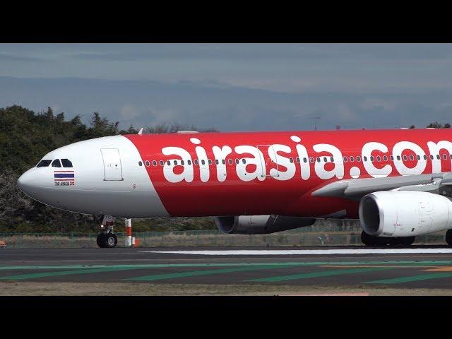 Thai AirAsia X Airbus A330-300 HS-XTJ Landing at NRT 34R