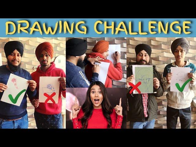 LKG Brothers na diya Challenge | Funniest Drawing Challenge | Gurjit singh vlogs