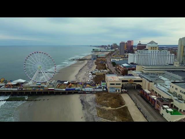 Atlantic City Boardwalk in 4K  - Stunning Aerials with Relaxing Soundscapes