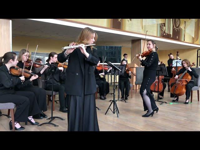 И.С. Бах - Шутка, камерный оркестр студентов МГМК им. Глинки с солирующей флейтой