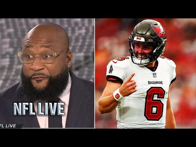 NFL LIVE | Baker Mayfield is REAL MVP - Marcus Spears on Buccaneers franchise-record 594 Total yds