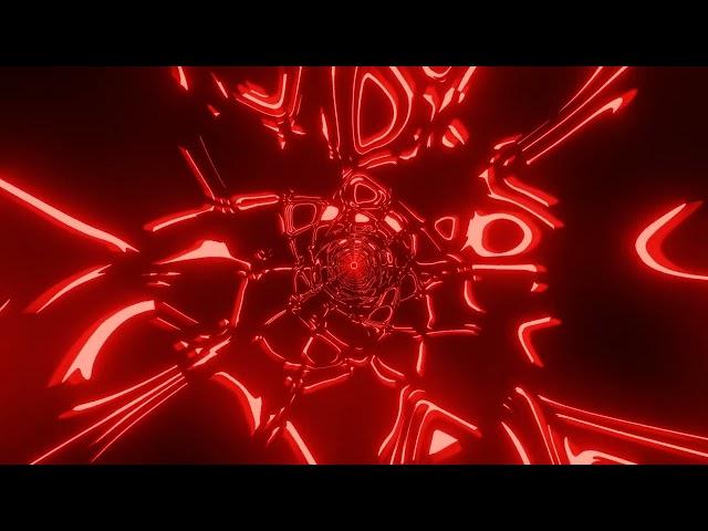 VJ LOOP NEON Glowing Red Tunnel Abstract Background Video Simple Lines Pattern 4k Screensaver