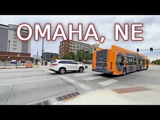 Omaha, Nebraska - Virtual Driving Tour of Downtown Omaha, USA - 4K UHD