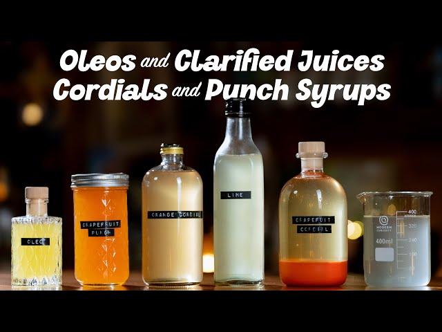 How to make Oleo-Saccharum, Cordials, Clarified Juices and Punch Syrups