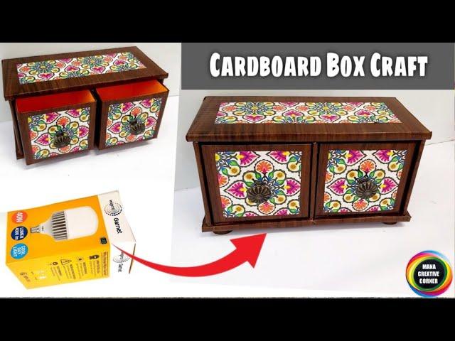 DIY Organizer from Waste Cardboard Boxes | Cardboard box craft