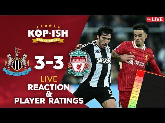 NEWCASTLE UNITED 3-3 LIVERPOOL | LIVE MATCH REACTION & PLAYER RATINGS | SLOPPY REDS DROP POINTS