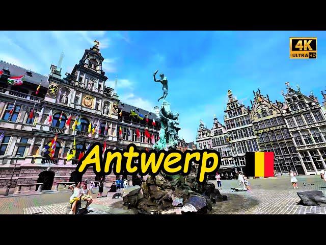 Antwerp, Belgium's most beautiful city, world's most beautiful train station, tourist walks, 4K