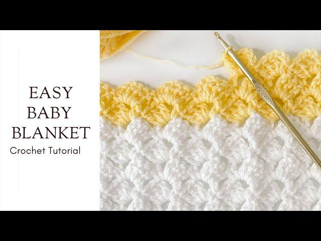 Easy Beginner Crochet Baby Blanket Video Tutorial