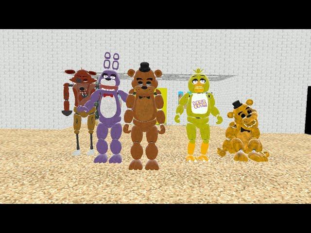 The Fnaf 1 animatronics in baldi's schoolhouse | gmod