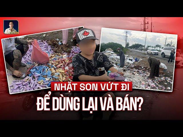 Đến Chịu Cả Nghìn Thỏi Son Vứt Thành Đống Ven Đường Hà Nội, Nhiều Người Dân Đến Nhặt Mang Về