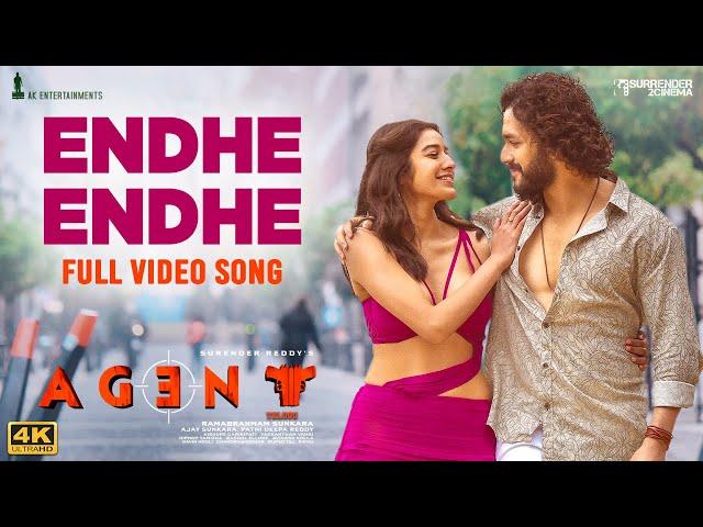 Endhe Endhe Video Song [4K] | Agent | Akhil Akkineni,Sakshi Vaidya | Surender Reddy | Hiphop Tamizha