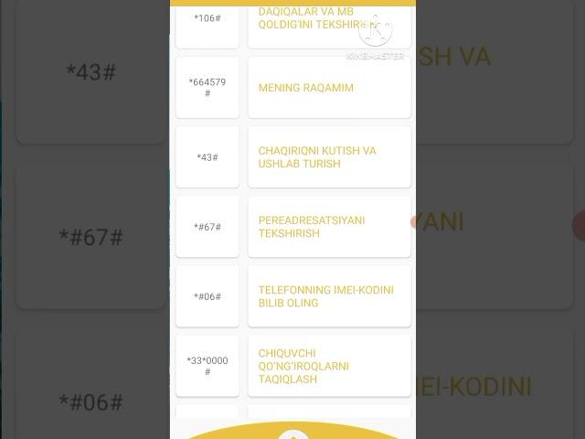 HUMANS TARIF REJASIDAGI MUXIM USSD KODLAR