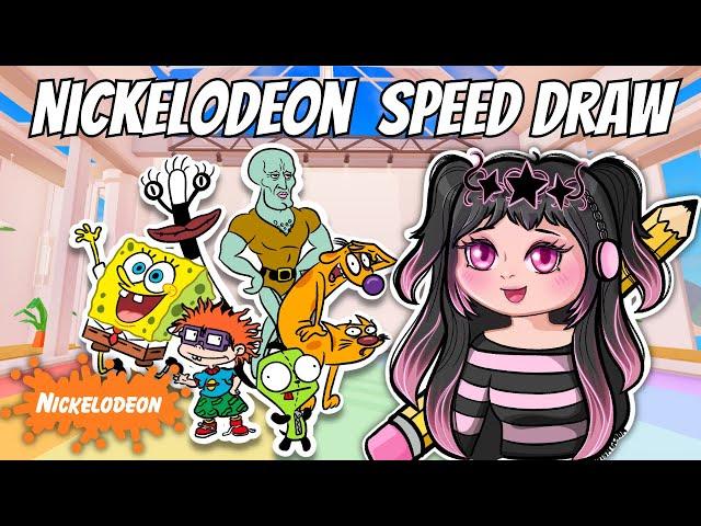 Drawing Retro Nickelodeon Cartoons in Roblox Speed Draw!