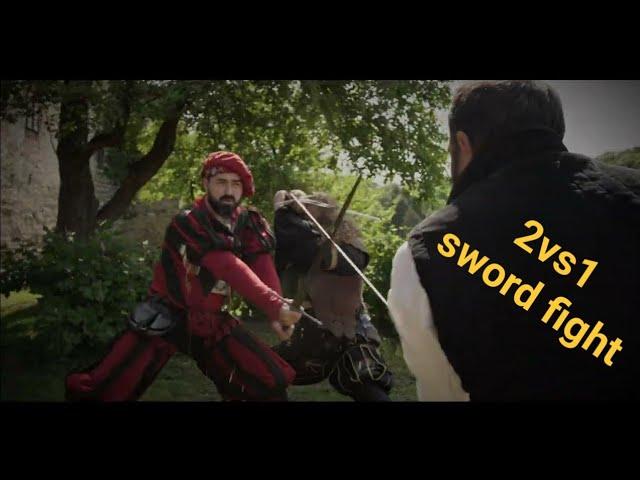 2vs1 Longswords fight