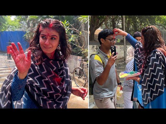 Raveena Tandon Celebrate Holi With Media Spotted At Bandra  | MS shorts